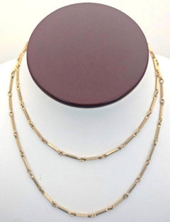 Long, Vintage Bar Chain or Darcy Chain Type Necklace, about 28 Inches