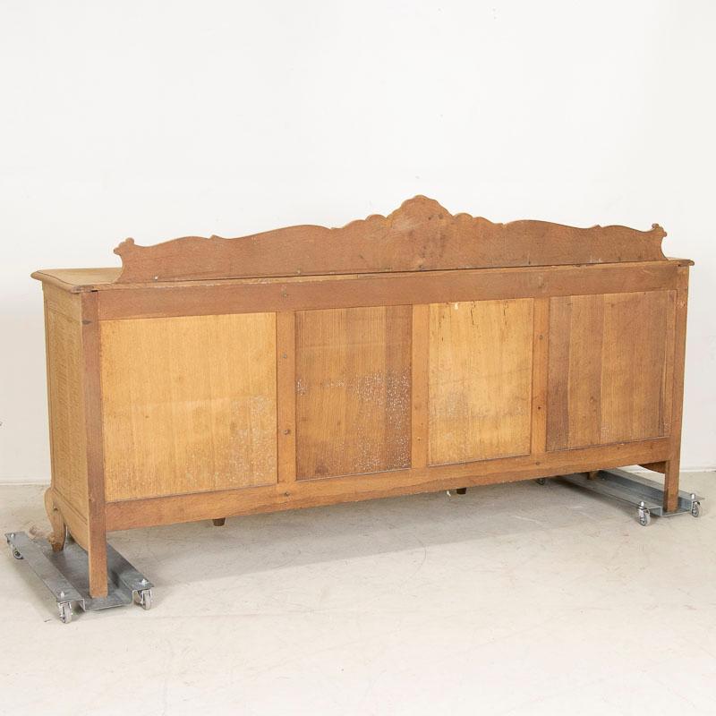 20th Century Long Vintage Buffet Sideboard of Bleached Oak from France
