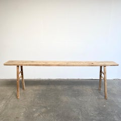 Long Vintage Elm Wood Console Table