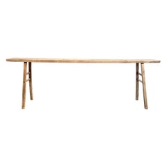 Long Vintage Elm Wood Console Table