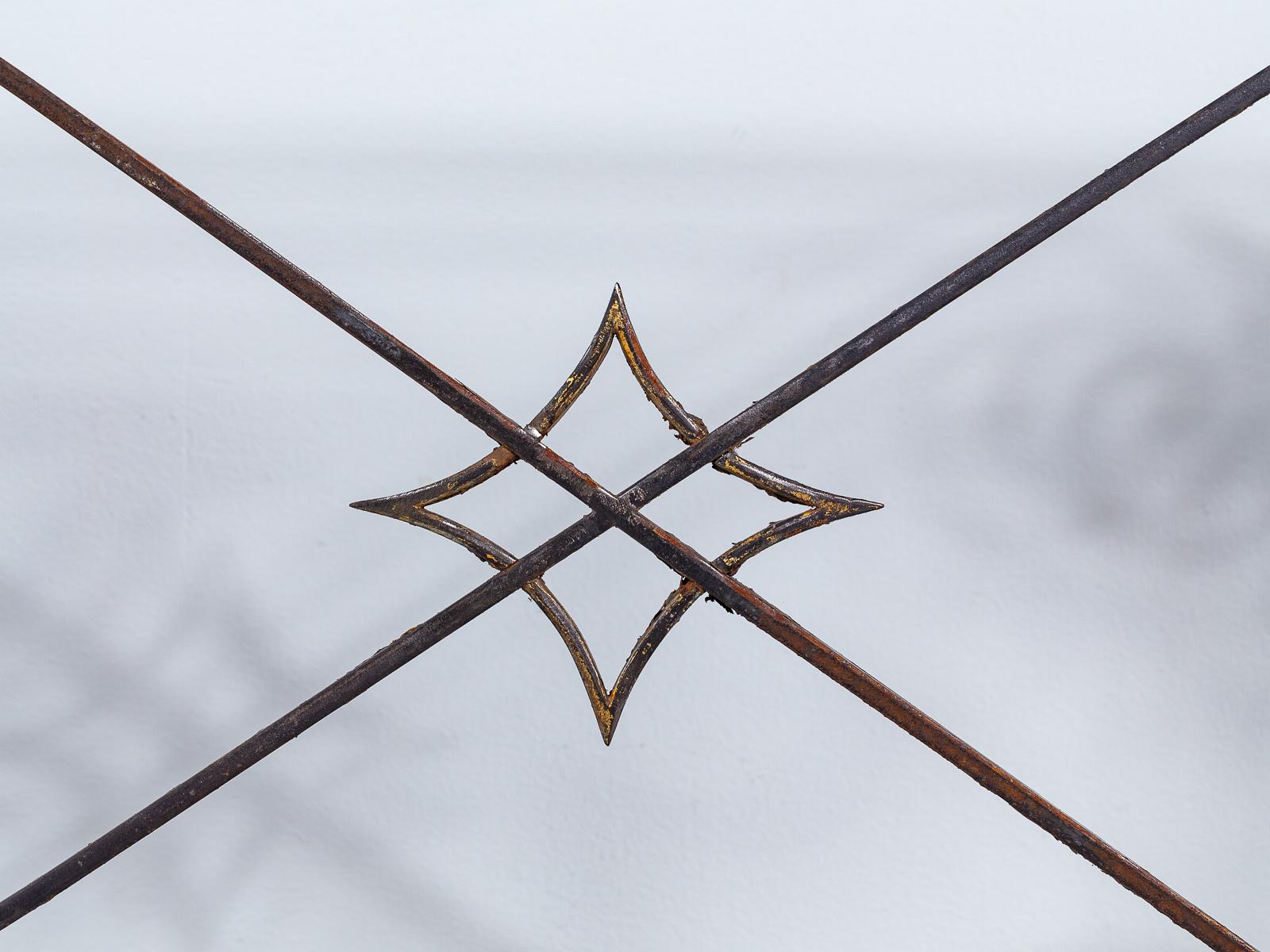 Long Vintage French Architectural Salvage Reclaimed Iron Console Server Table For Sale 4