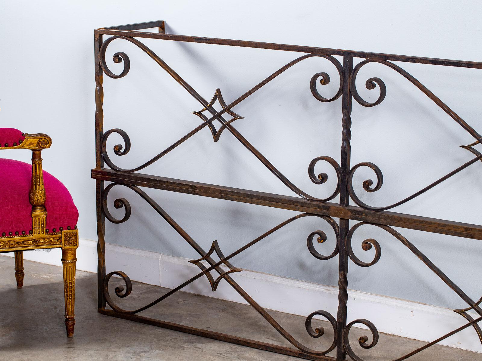 Cast Long Vintage French Architectural Salvage Reclaimed Iron Console Server Table For Sale