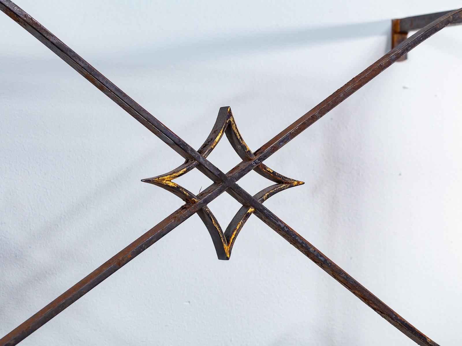 Long Vintage French Architectural Salvage Reclaimed Iron Console Server Table For Sale 2