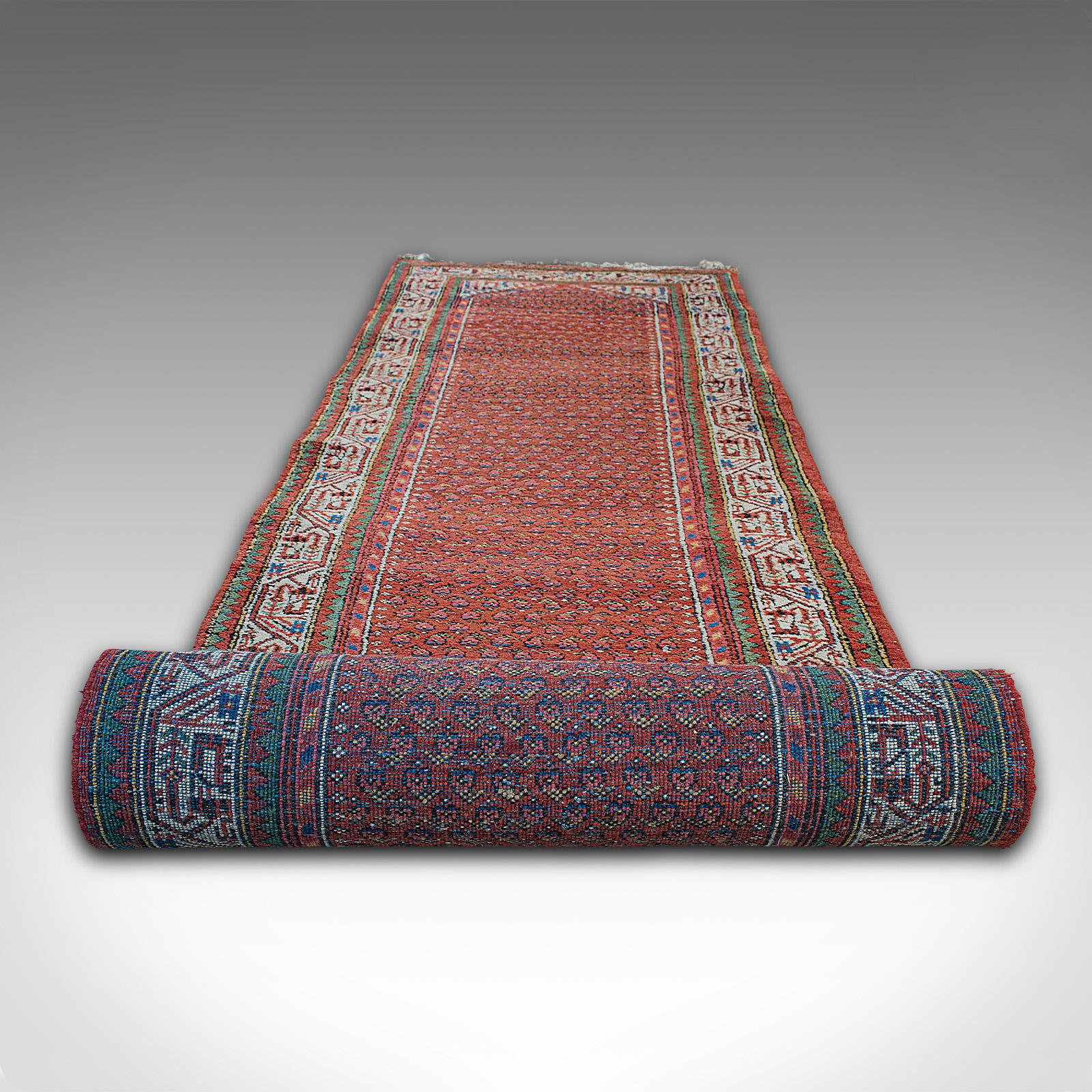 Long Vintage Hallway Runner, Persian, Woolen, Carpet, Mid 20th, Circa 1960 For Sale 8