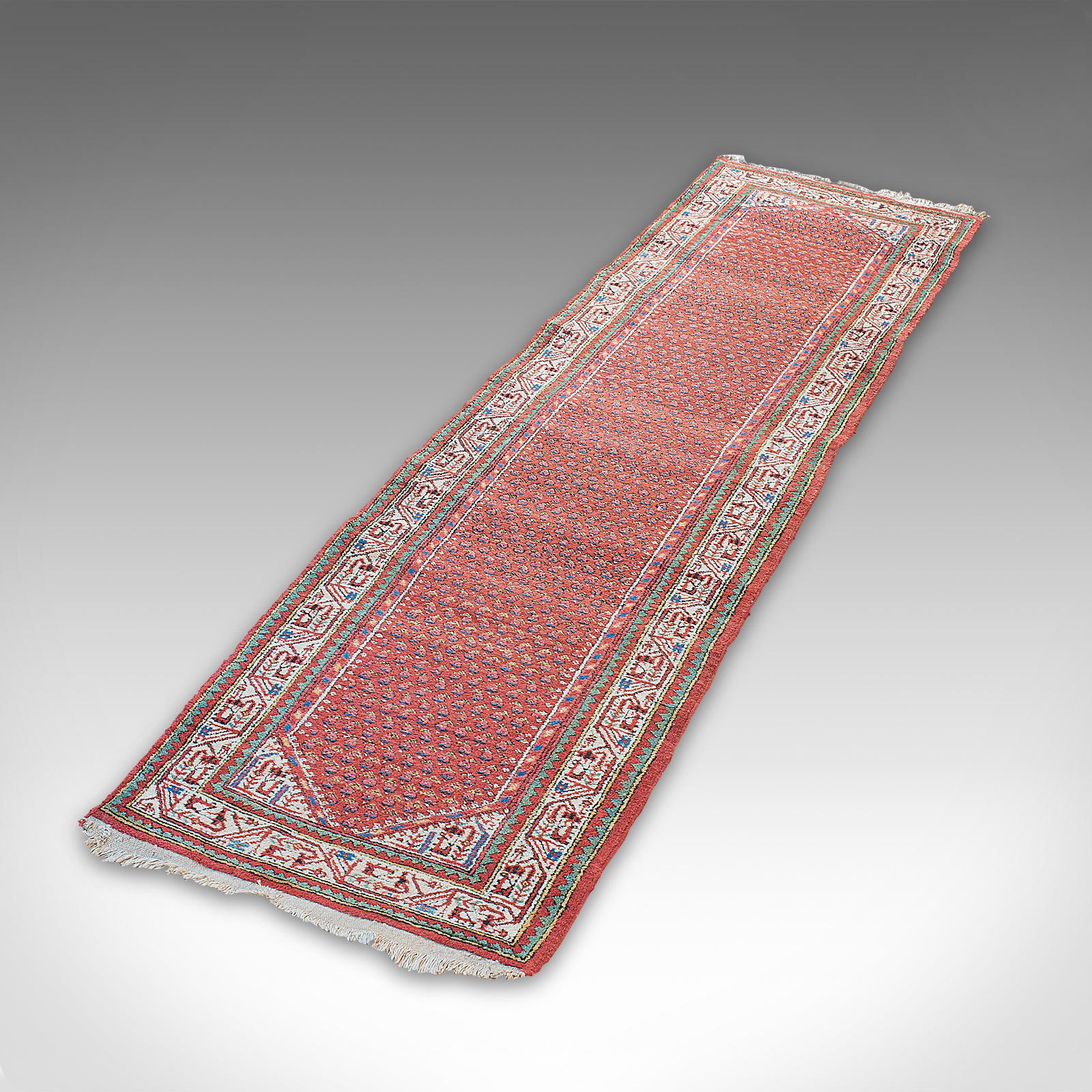 Long Vintage Hallway Runner, Persian, Woolen, Carpet, Mid 20th, Circa 1960 In Good Condition For Sale In Hele, Devon, GB