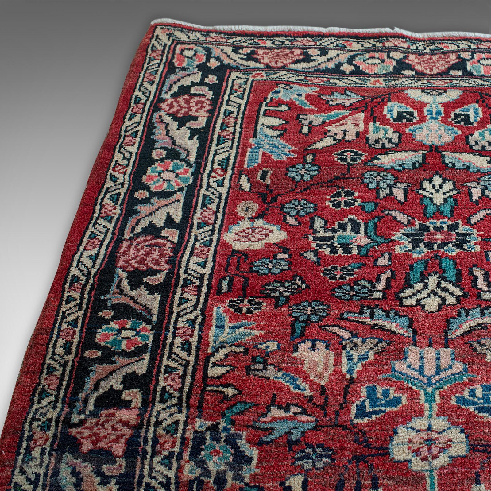 Long, Vintage Hamadan Runner, Persian, Hallway, Rug, Carpet, Mid-20th Century For Sale 7