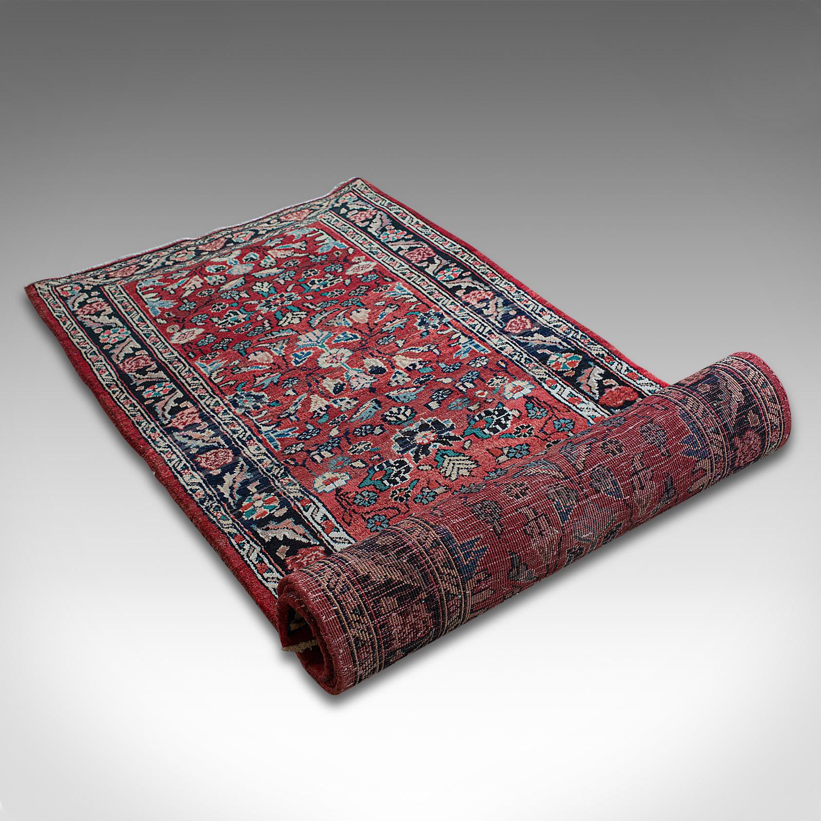 Long, Vintage Hamadan Runner, Persian, Hallway, Rug, Carpet, Mid-20th Century For Sale 8