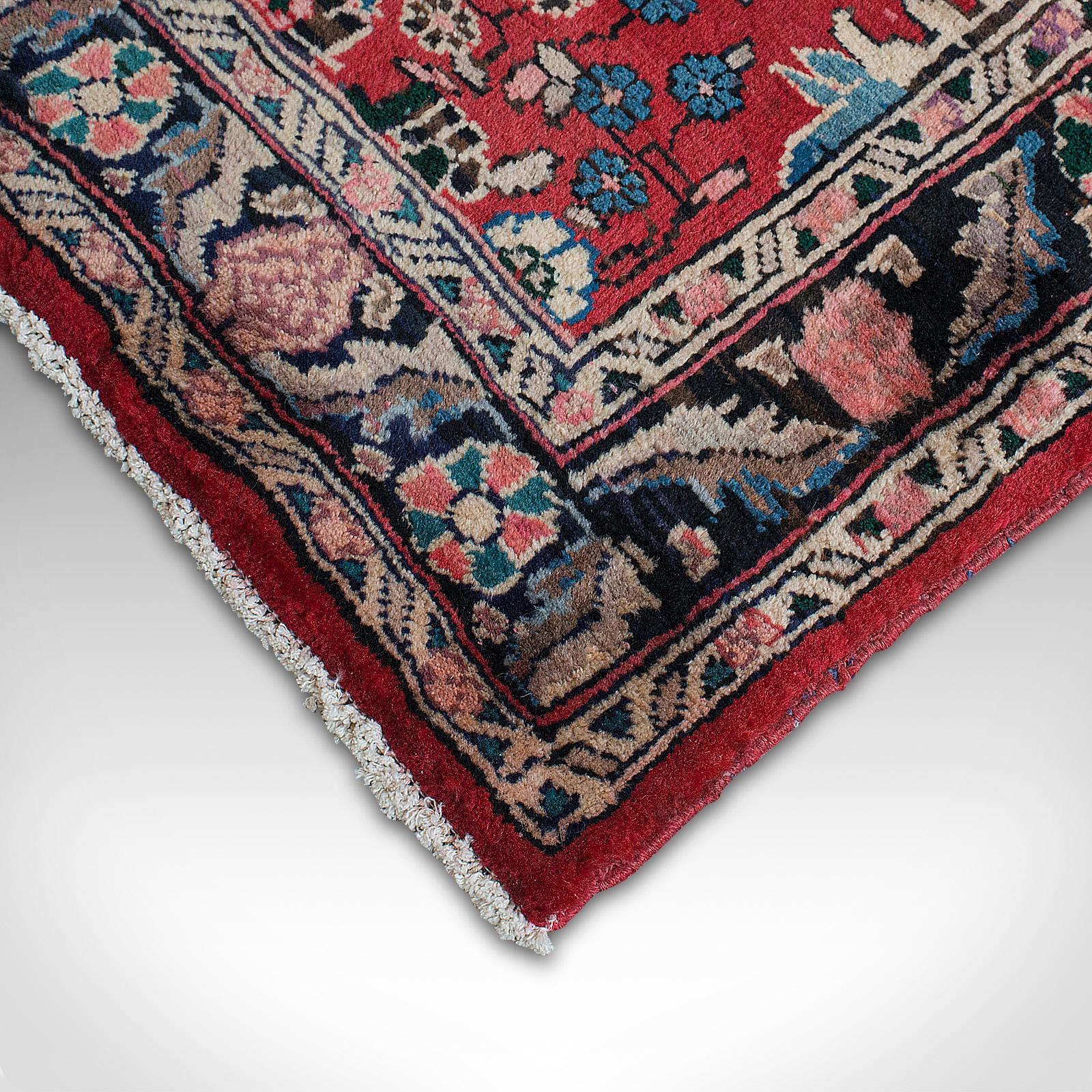 Long, Vintage Hamadan Runner, Persian, Hallway, Rug, Carpet, Mid-20th Century For Sale 5