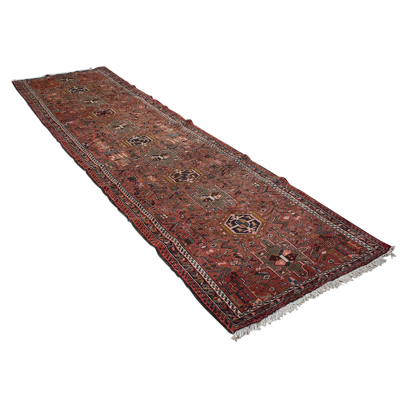 Long Vintage Karajar Runner, Persian, Entrance Hall, Carpet, Circa 1930 For Sale
