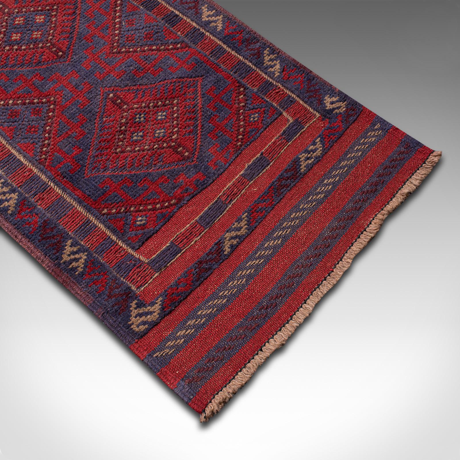 Long Vintage Meshwani Hallway Runner, Caucasian, Rug, Hall Carpet, Circa 1960 For Sale 1