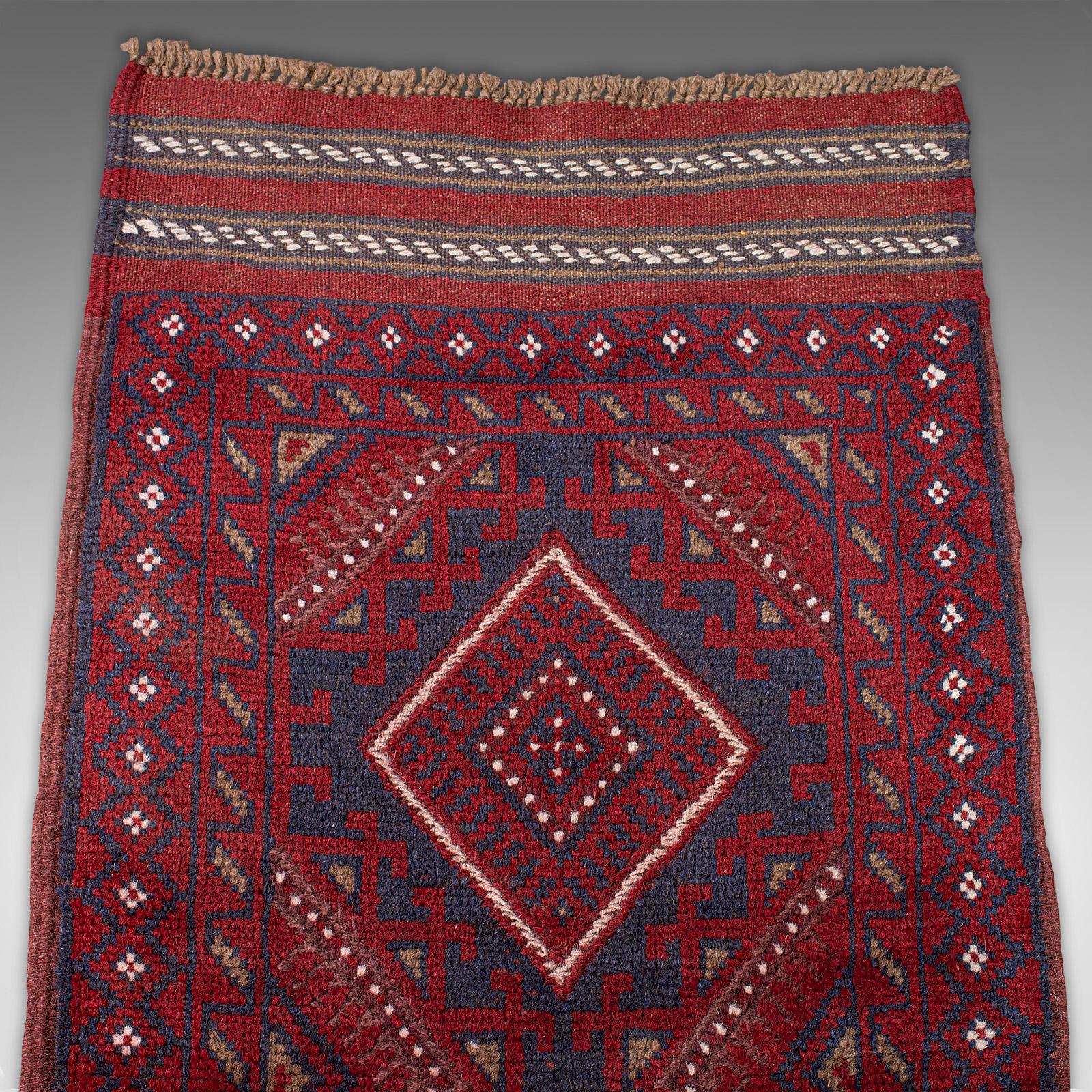 Long Vintage Meshwani Runner, Caucasian, Decorative Rug, Reception Hall Carpet For Sale 5