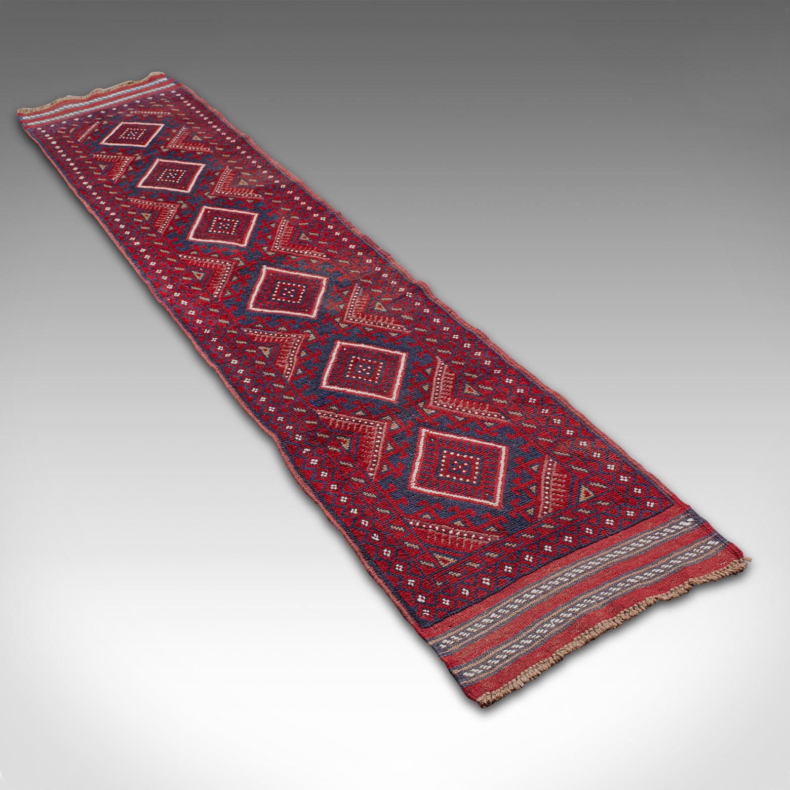 20th Century Long Vintage Meshwani Runner, Caucasian, Decorative Rug, Reception Hall Carpet For Sale