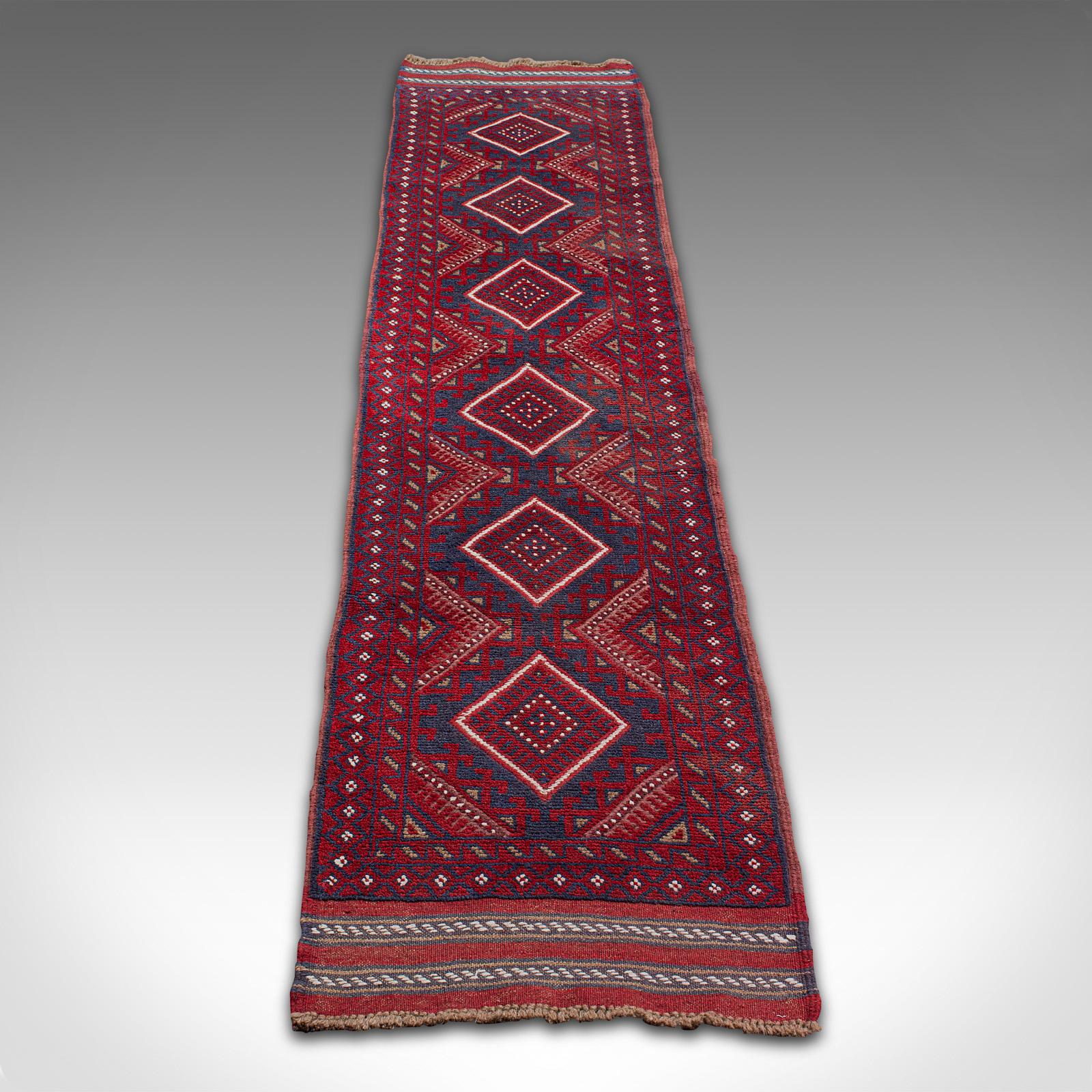 Textile Long Vintage Meshwani Runner, Caucasian, Decorative Rug, Reception Hall Carpet For Sale