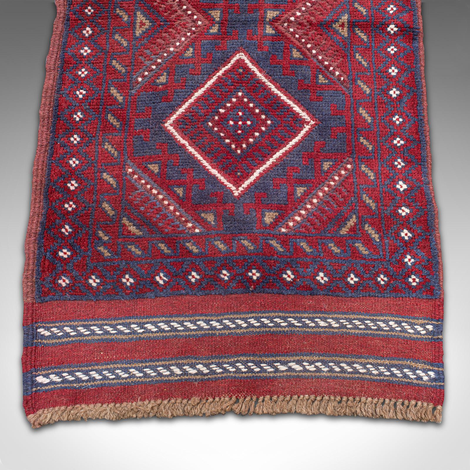 Long Vintage Meshwani Runner, Caucasian, Decorative Rug, Reception Hall Carpet For Sale 1