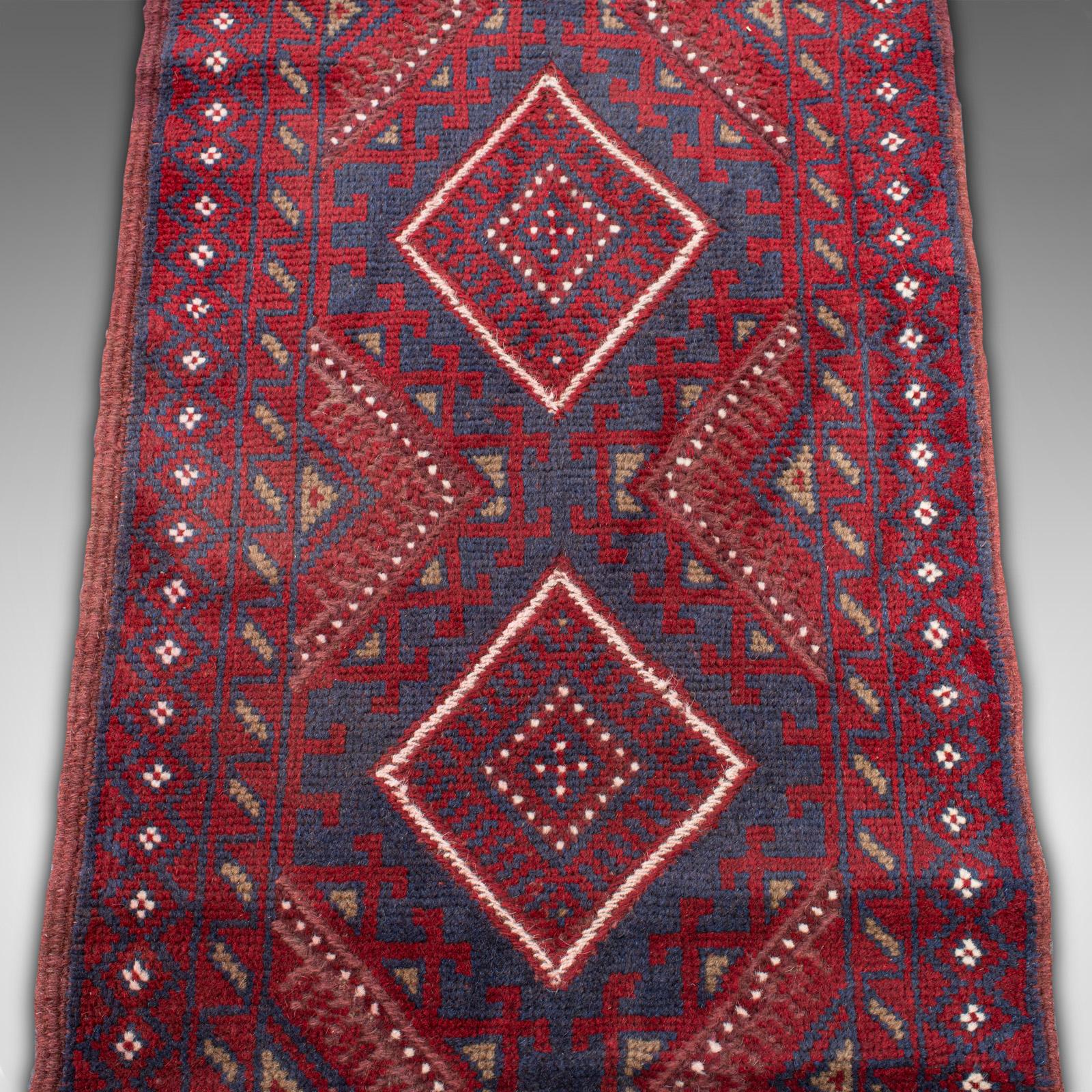Long Vintage Meshwani Runner, Caucasian, Decorative Rug, Reception Hall Carpet For Sale 2