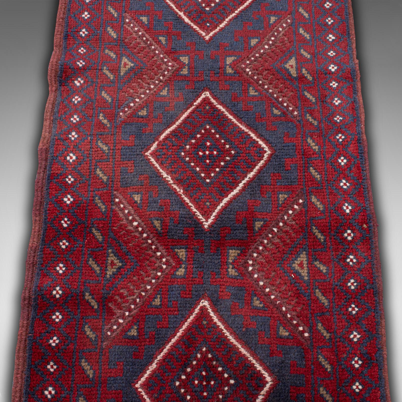 Long Vintage Meshwani Runner, Caucasian, Decorative Rug, Reception Hall Carpet For Sale 3