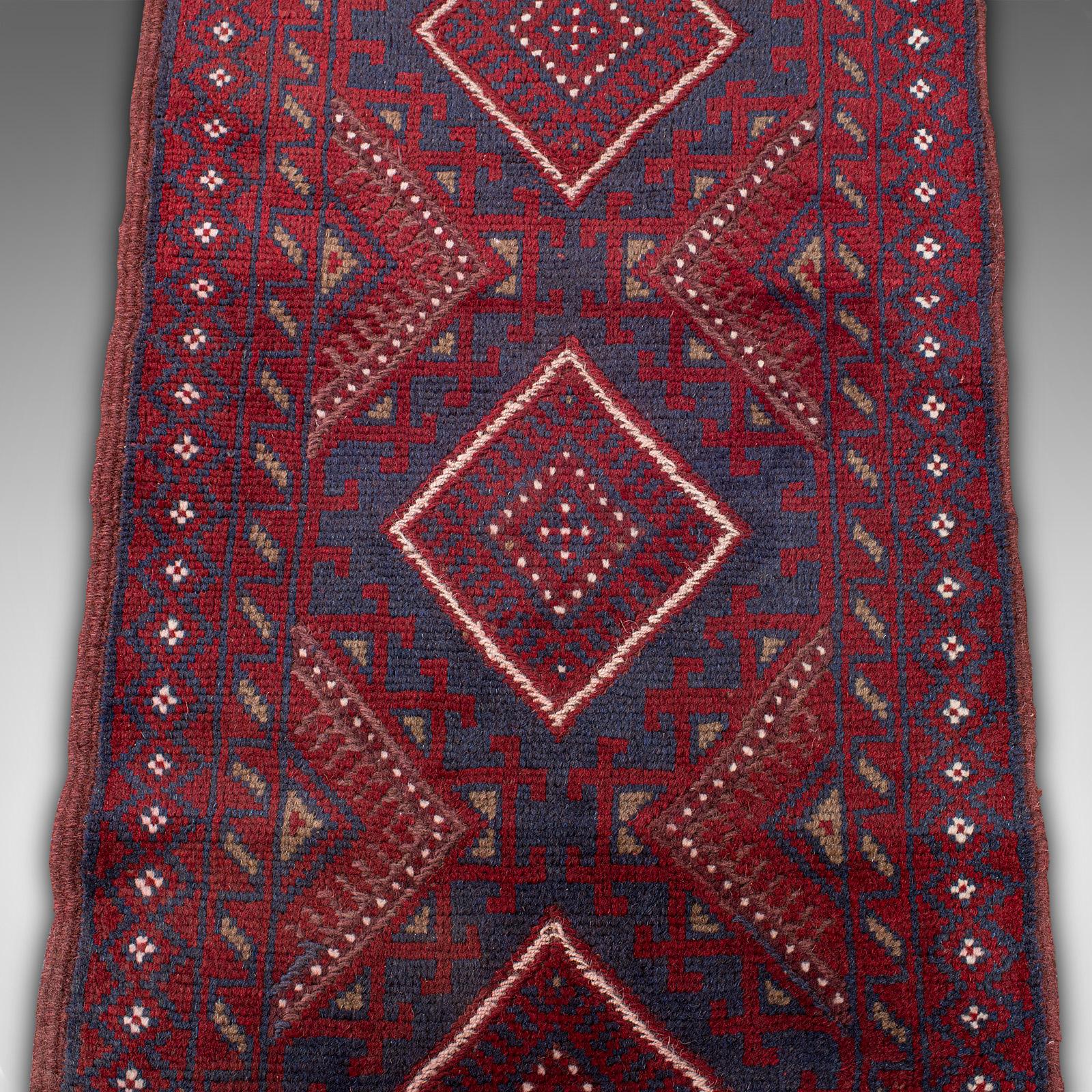 Long Vintage Meshwani Runner, Caucasian, Decorative Rug, Reception Hall Carpet For Sale 4