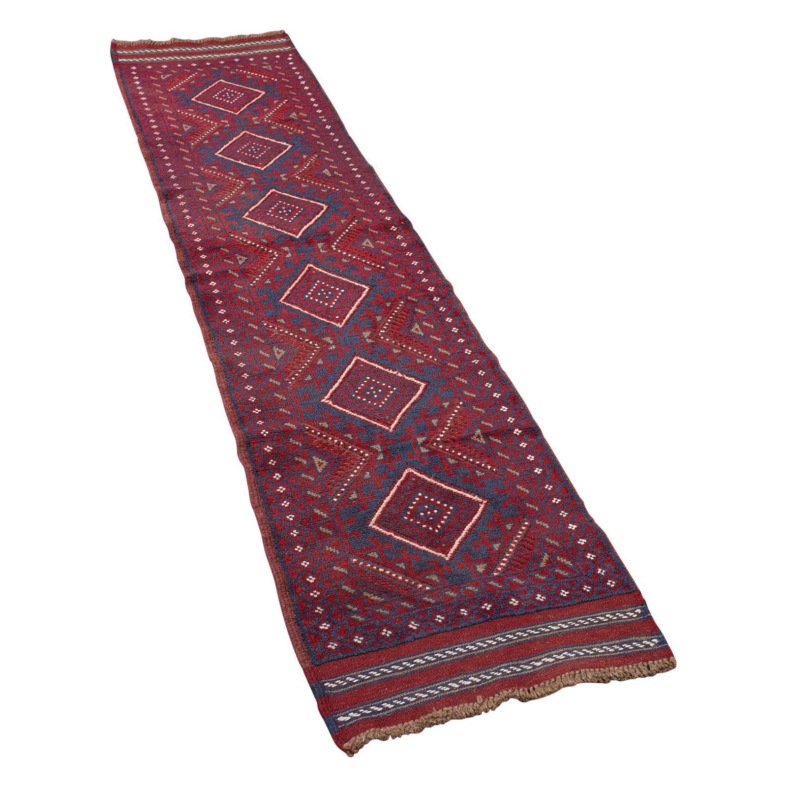Long Vintage Meshwani Runner, Caucasian, Decorative Rug, Reception Hall Carpet For Sale