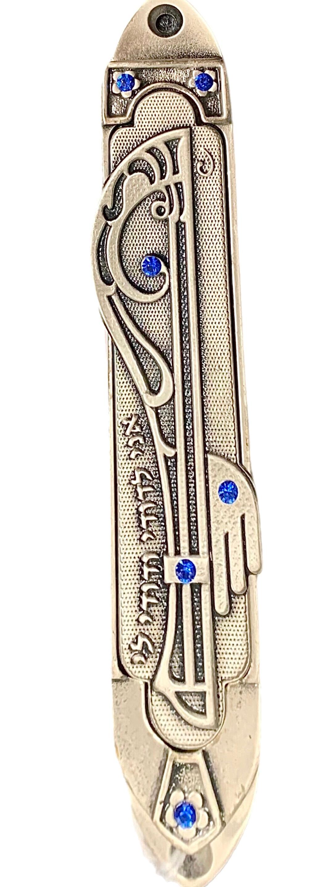 Lange Vintage Modernist Zinn Art Deco Nouveau Mezuzah Braut Bräutigam Hochzeit Geschenk im Angebot 1
