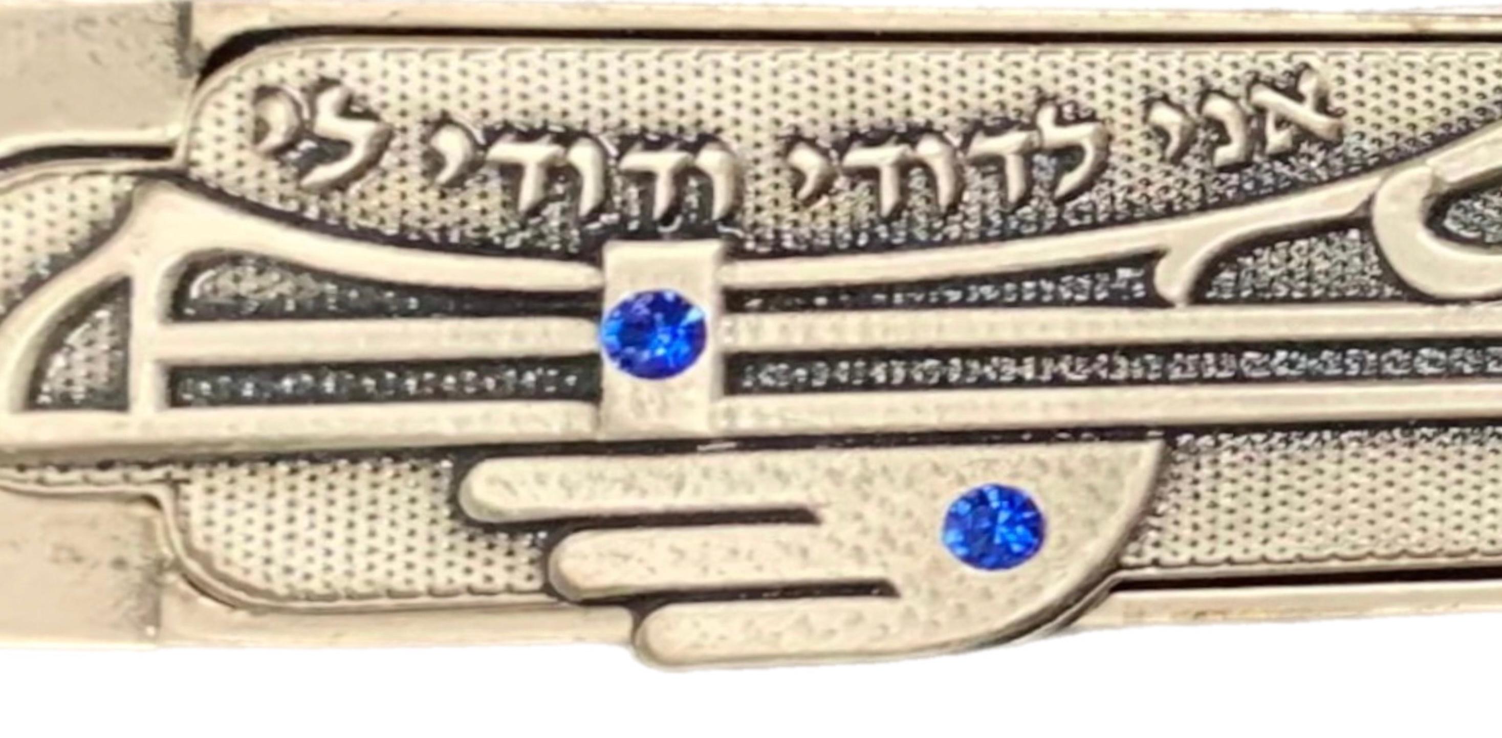 Lange Vintage Modernist Zinn Art Deco Nouveau Mezuzah Braut Bräutigam Hochzeit Geschenk im Angebot 2