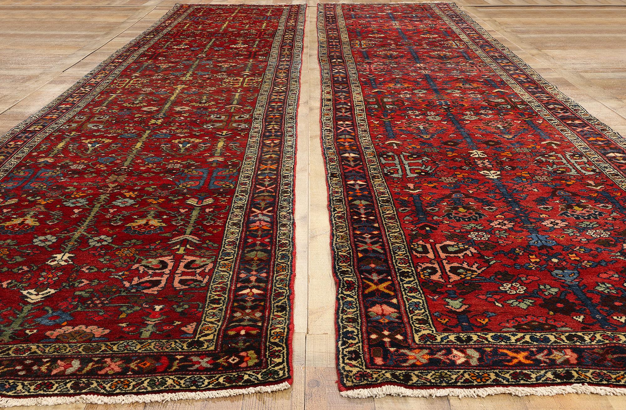 Long Vintage Persian Wool Hamadan Rug For Sale 4