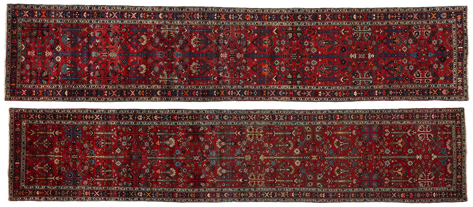 Long Vintage Persian Wool Hamadan Rug For Sale 5