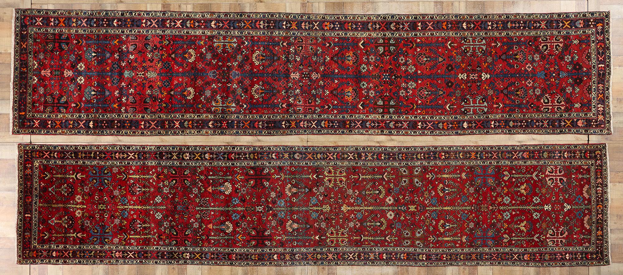 Long Vintage Persian Wool Hamadan Rug For Sale 5