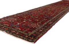 The Crimson Corridor: A Vintage Persian Hamadan Masterpiece of Tribal Opulence