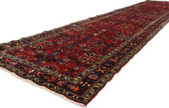 The Crimson Corridor: A Vintage Persian Hamadan Masterpiece of Tribal Opulence