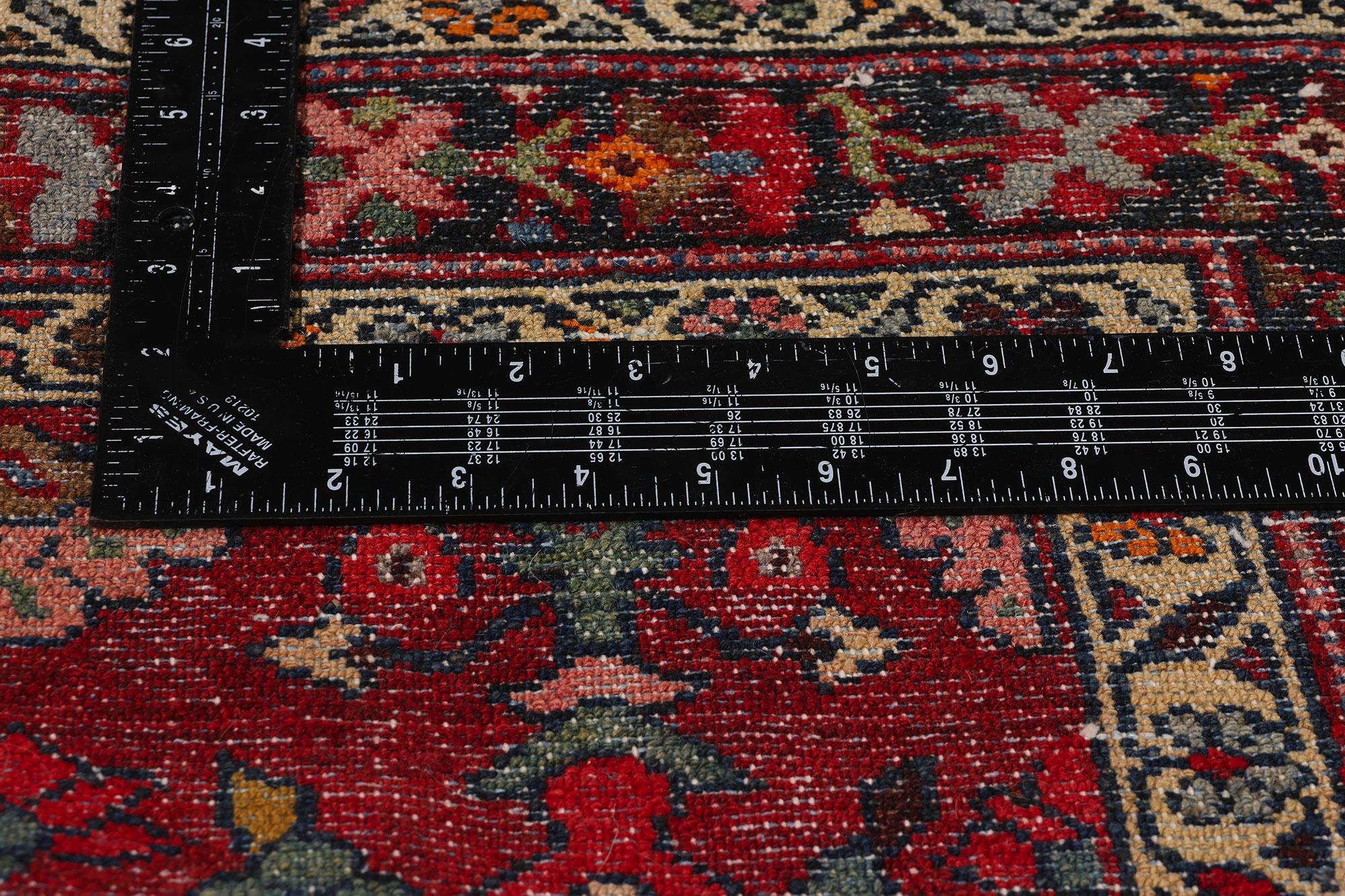 Long Vintage Persian Wool Hamadan Rug In Good Condition For Sale In Dallas, TX