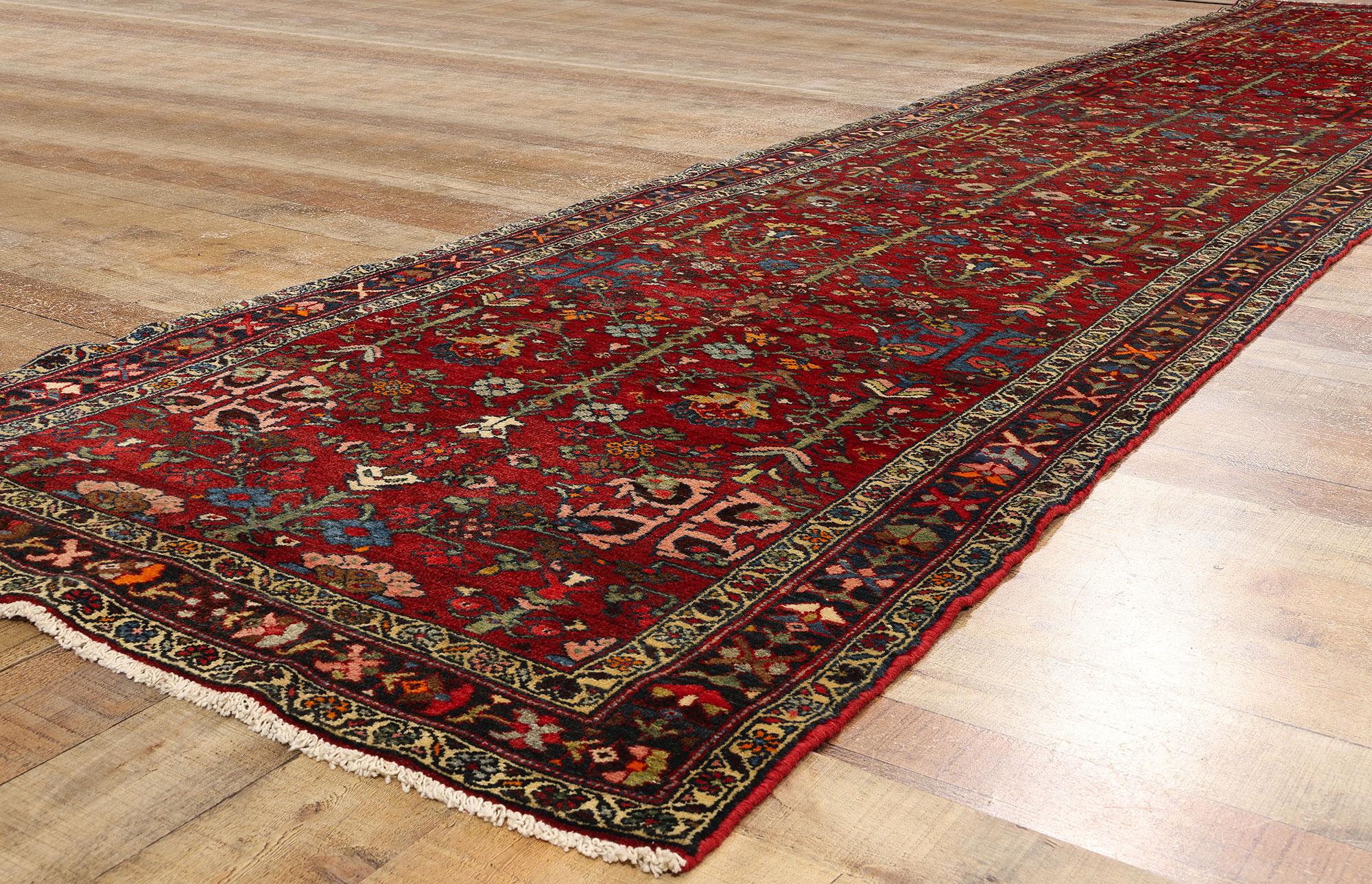 20th Century Long Vintage Persian Wool Hamadan Rug For Sale