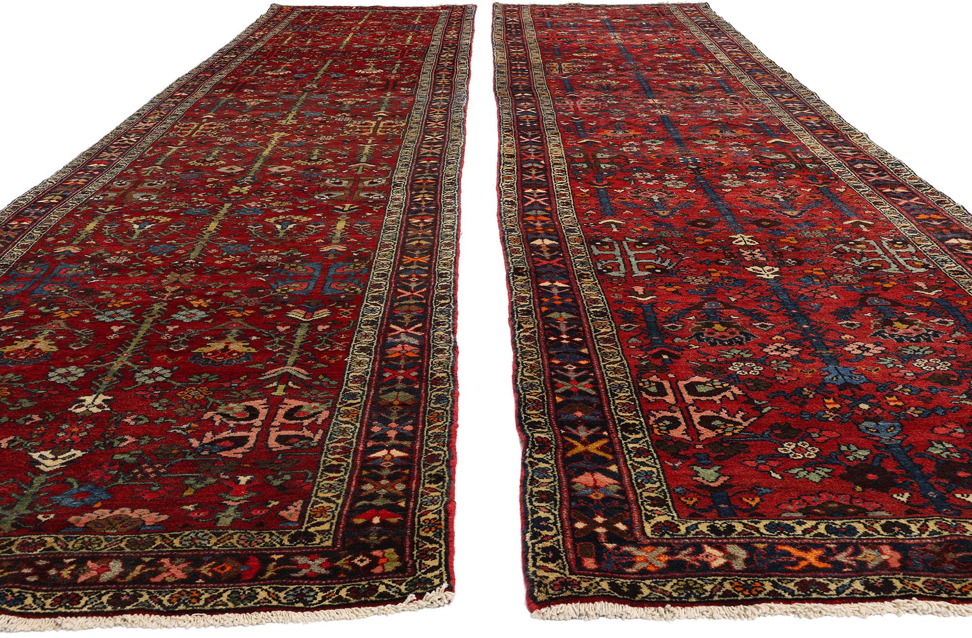 Long Vintage Persian Wool Hamadan Rug For Sale 2