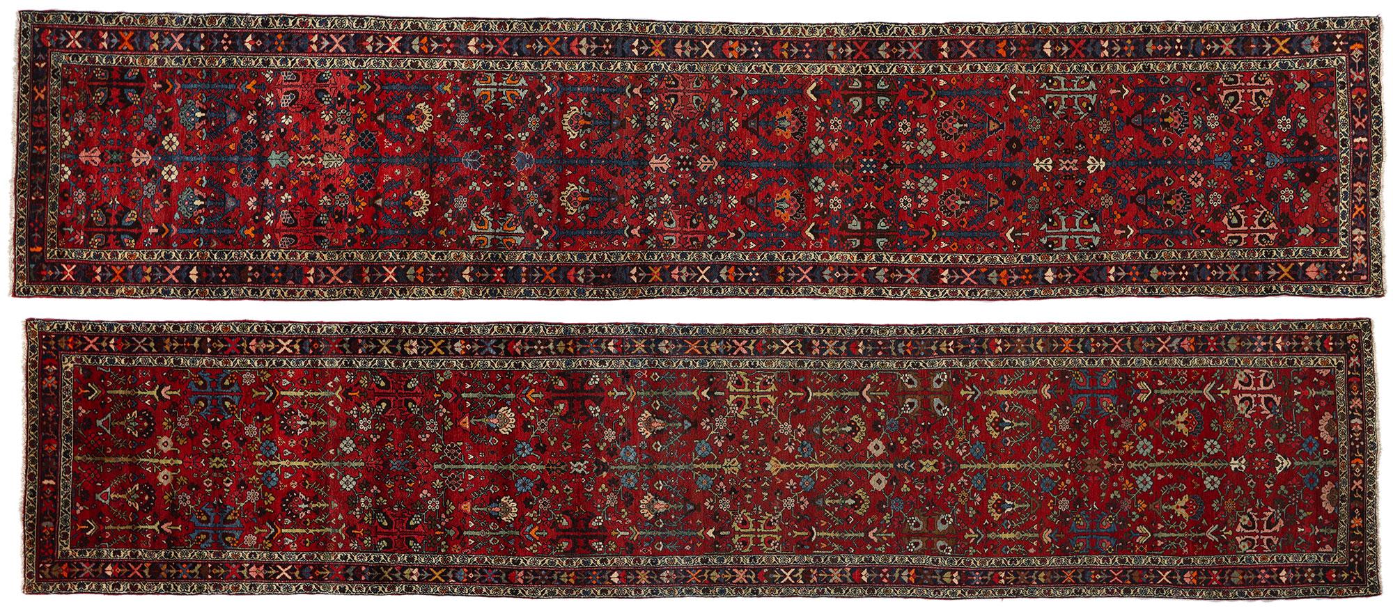 Long Vintage Persian Wool Hamadan Rug For Sale 3