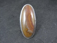 Long Vintage Southwestern Sterling Jasper Ring Size 7