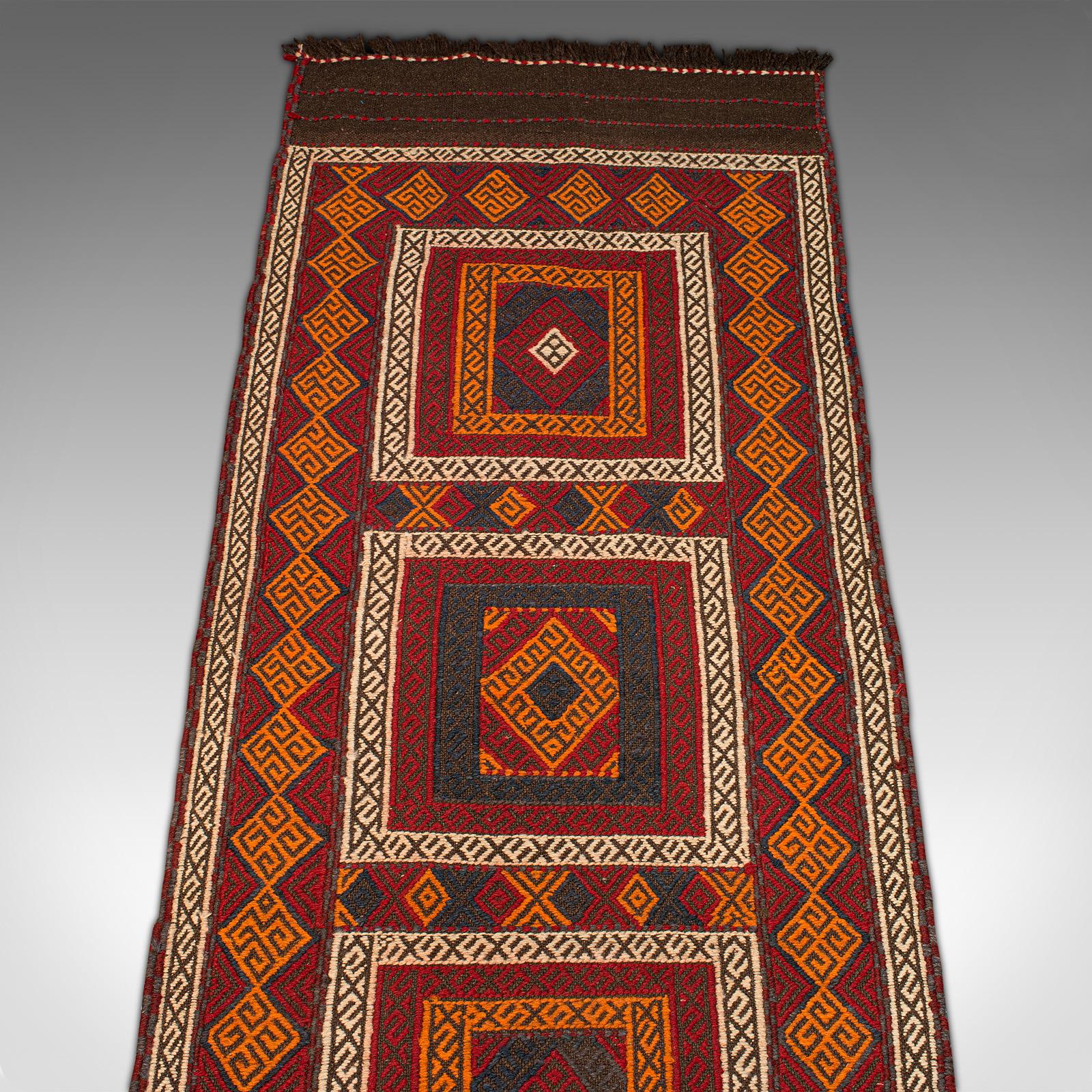 Long Vintage Suzani Kilim Runner, Caucasian, Woven, Hallway, Carpet, Circa 1980 For Sale 3