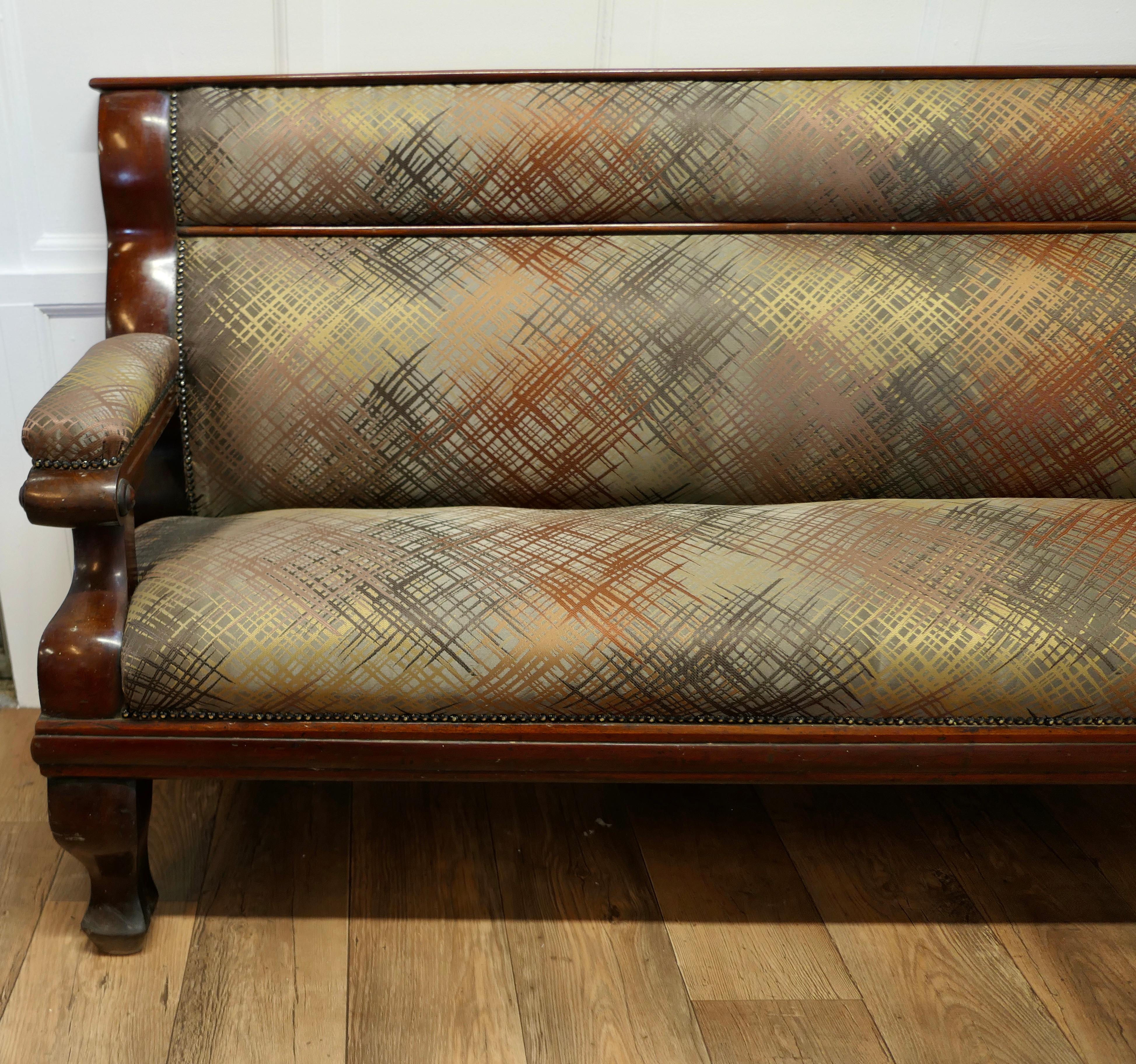 Long Waiting Room Seat or Hall Bench This Is a Very Sturdy and Heavy Piece  For Sale 1