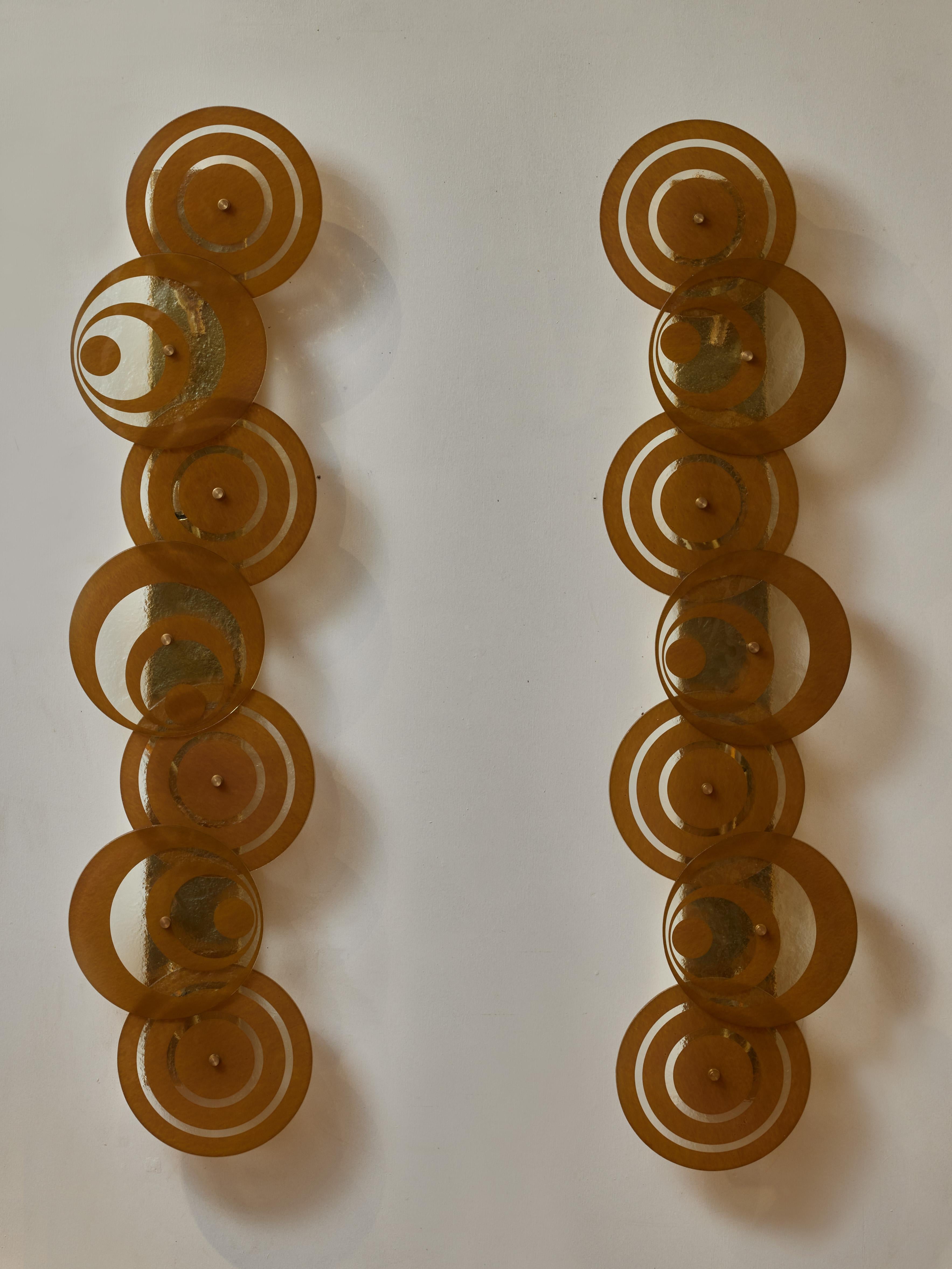Mid-Century Modern Long wall sconces in Murano by Studio Glustin For Sale