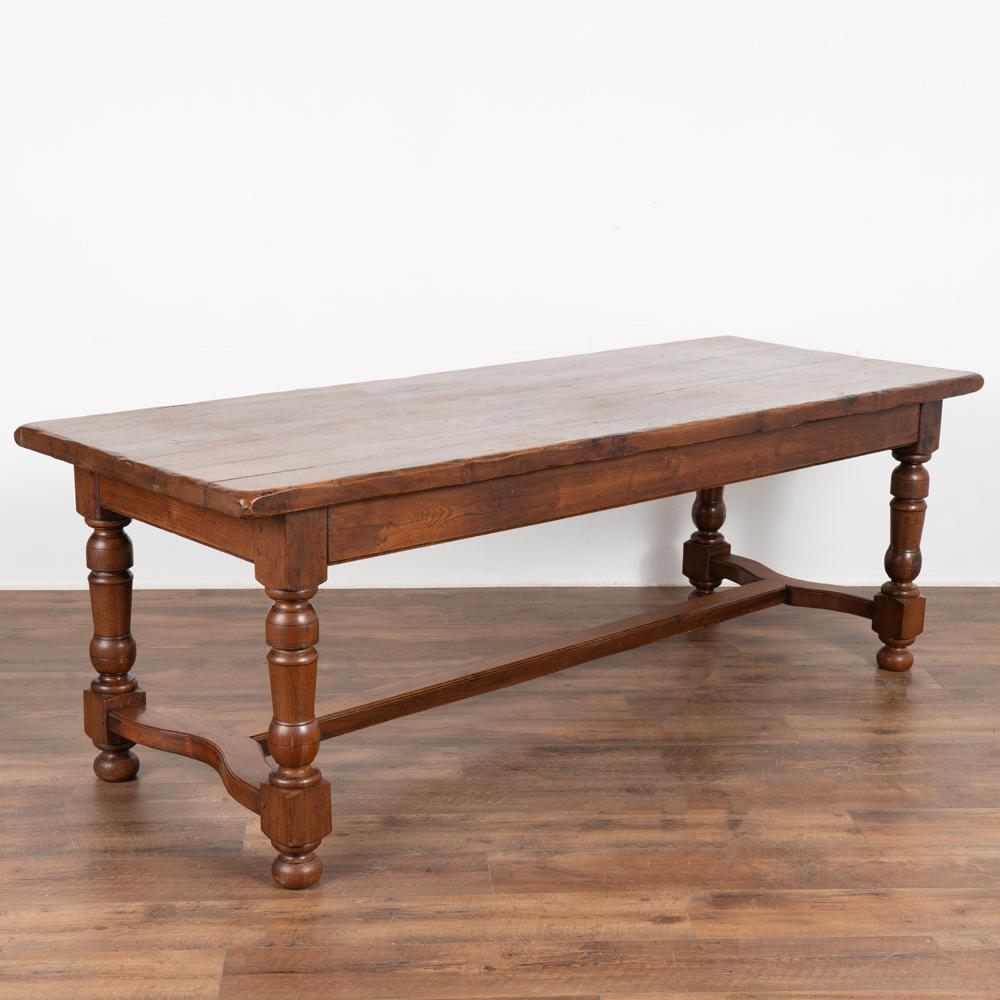 Long Walnut Dining Refectory Library Table from France, circa 1900s 3