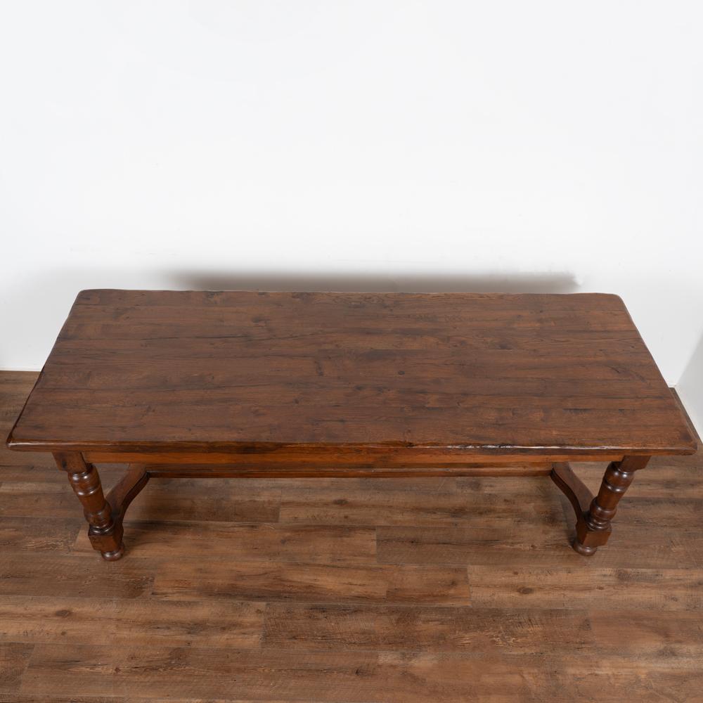 French Provincial Long Walnut Dining Refectory Library Table from France, circa 1900s