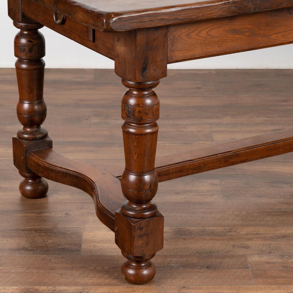 20th Century Long Walnut Dining Refectory Library Table from France, circa 1900s