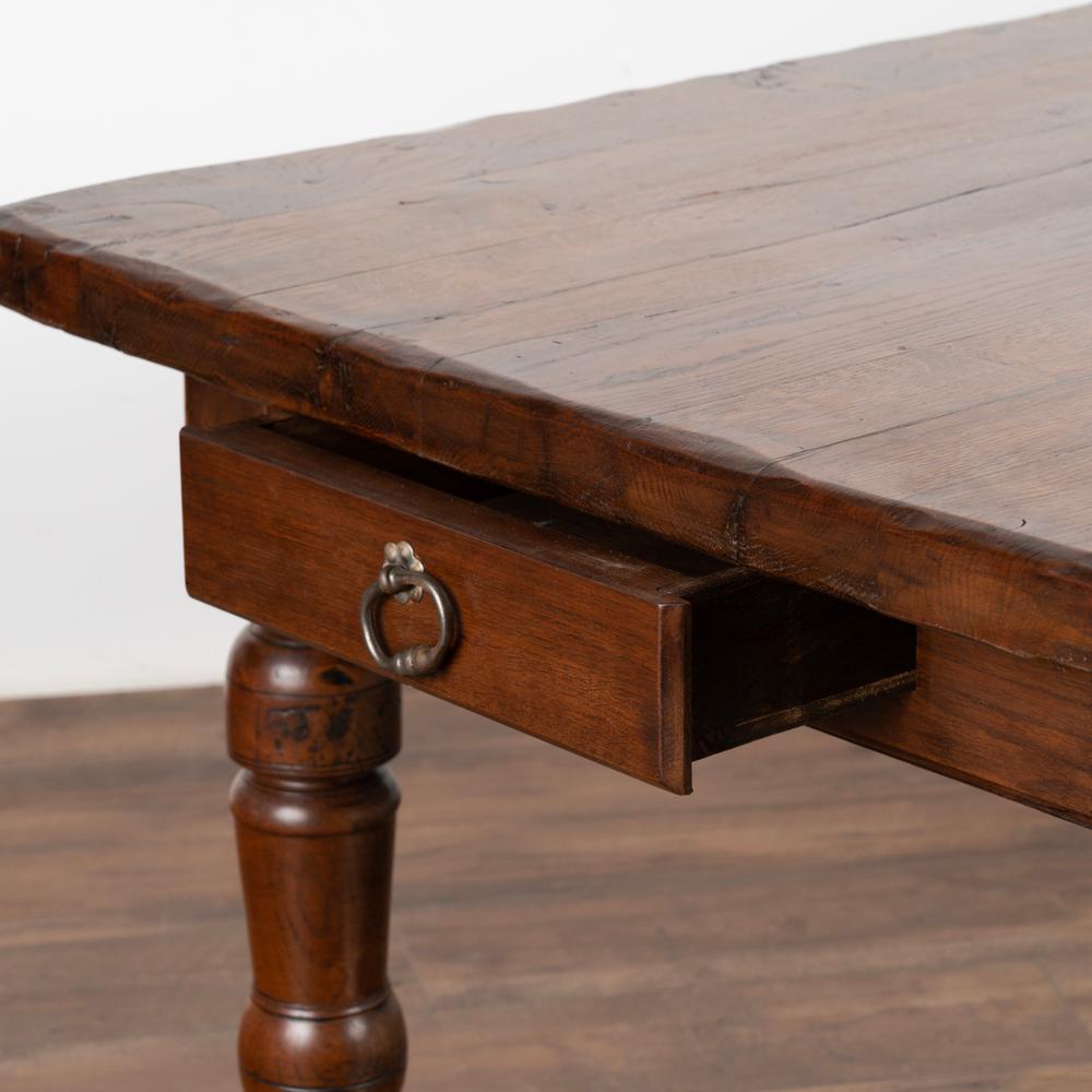 Long Walnut Dining Refectory Library Table from France, circa 1900s 1