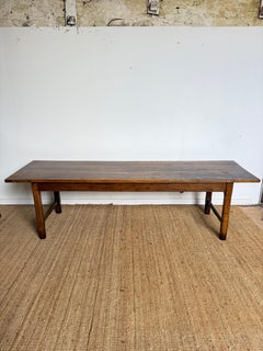 Long walnut French antique Farmhouse table