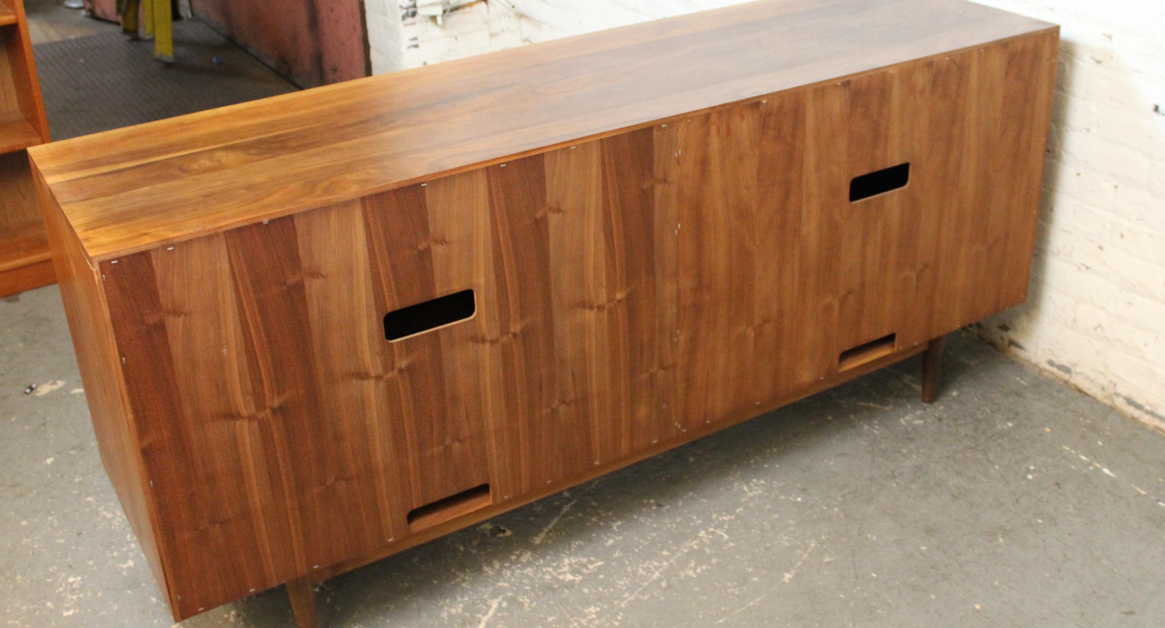 Long Walnut Media Cabinet For Sale 1