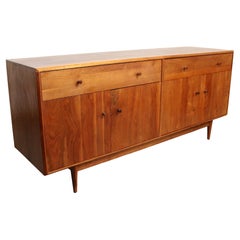 Long Walnut Media Cabinet