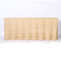 Long Wicker Drapery Ghost Console