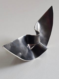 Alina Alamorean Long Wings Sculptural Contemporary Statement Ring Black Silver