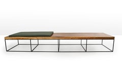 Long Wooden Suar Coffee Table or Bench, Organic Contemporary Modern Design