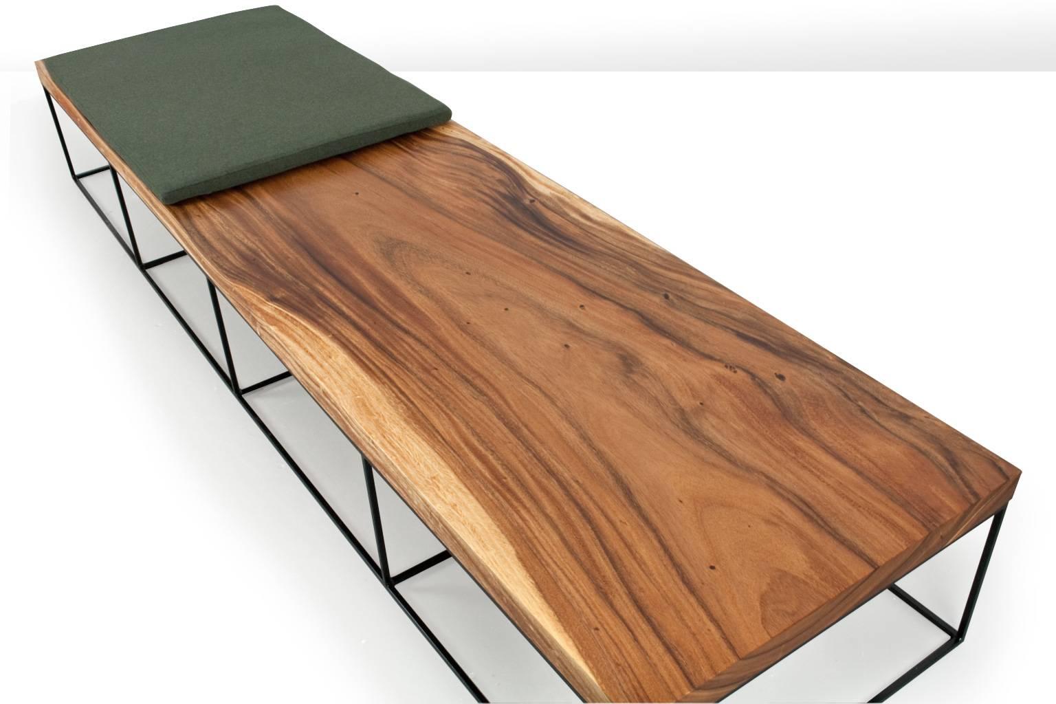 Indonesian Long Wooden Suar Coffee Table or Bench, Organic Contemporary Modern Design For Sale