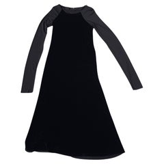 Long Wool and Velvet Dress by Marina Sinibaldi Benatti – Italian Minimalism