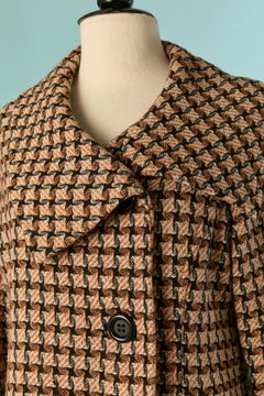 Long wool jacket with check pattern CHLOE